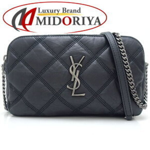 Saint Laurent Handbags - SAINT LAURENT PARIS Becky Shoulder Bag Leather Black